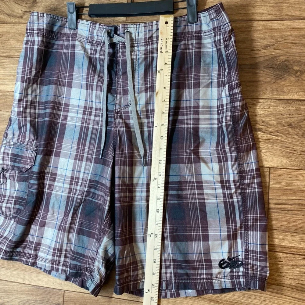 Nike 6.0 Board Shorts Men 36 (34) Swim Trunks Plaid Vintage Surf Beach‎
